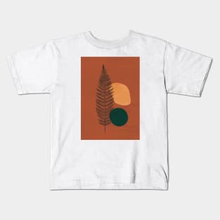 Fern, Abstract, Boho, Terracotta Kids T-Shirt